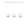Schenon lamp 3xg9 with white-gold 86x16x25.5-125 cm