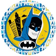 A set of paper plates Batman, yellow, 6 pcs., 18 cm