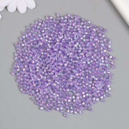 Beads for creativity Plastic "Rhombus Crystal Golography Lilac" Set 20 grams 0.4x0.4 cm-2