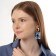 Earrings Assorted "Azelia" crumpled circles, color of yellow-blue in gold