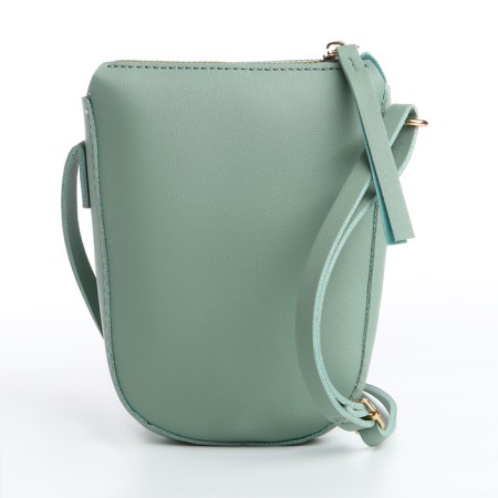 Bag Women's Cross-Bodi with a zipper, green color