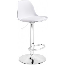 Soft Metal/Plastic/Ecokozha, Chrome/White 38x38x86 cm stool
