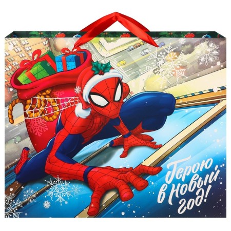New Year. Gift package, 40x49x19 cm, packaging, spider-man-3