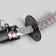 Souvenir weapon "Katana on the stand", black scabbard with red rhombuses, 20cm