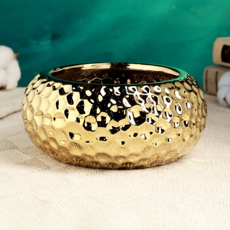 Kashpo - Bonsai "Cleo" for cacti and succulents, gold, 18x18x8.5cm