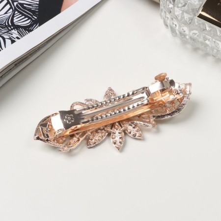Clothing machine for the hair "Diodor" petals style, 9 cm, gold-1