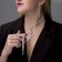 Set 2 objects: earrings, pendant "elegance" rhombus, white color in silver, 34 cm