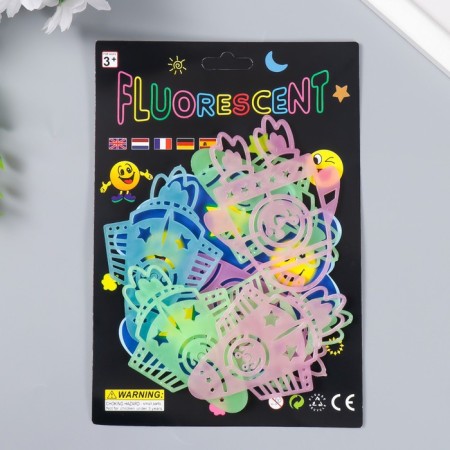 Phosphorus "rockets" sticker with glue pads set of 7 pcs MIX 19x13 cm-4