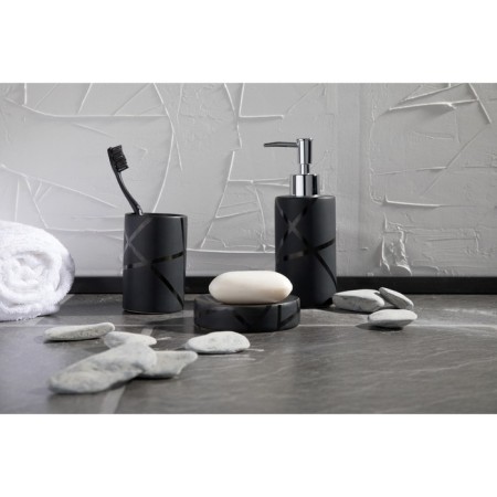 Axentia Nero dispenser for liquid soap from black ceramics with gloss Ø 6.5x18 cm, 300 ml-3