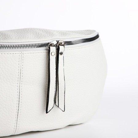 Bag Cross-Bodi with a zipper, white color-2