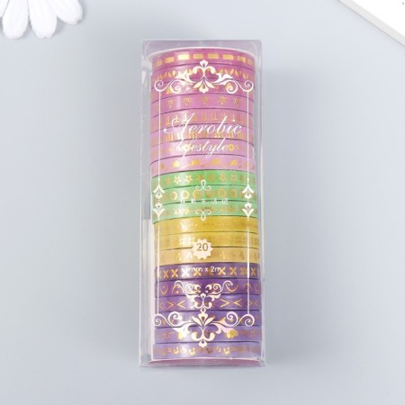 Adhesive tape Paper "Dream Waltz" set 20 pcs width. 0.5 cm dl. 2 m 4x10 cm-4