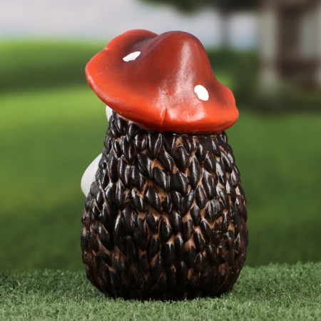 Garden figure "Hedgehog with an apple" 10x11x18cm-3