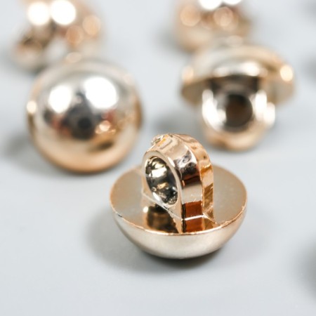 Buttons plastic for creativity on the leg "smooth ball" gold set 20 pcs 1x1 cm-1