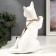 Souvenir ceramics "White cat with a belt" with gold, rhinestones 22.5 cm