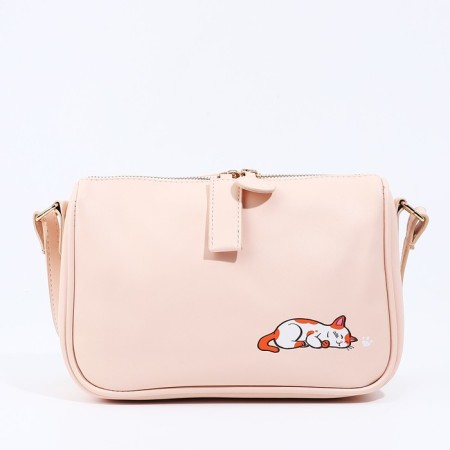 Bag Cross-Bodi with a zipper, pink color