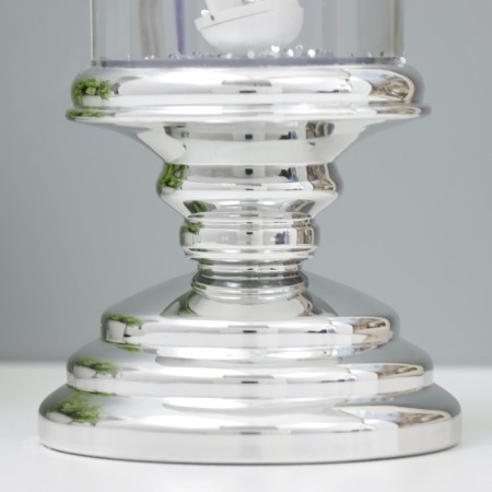 Lava-lamp "Frosty candle" LED from 3haa USB batteries silver 7x7x28cm-13