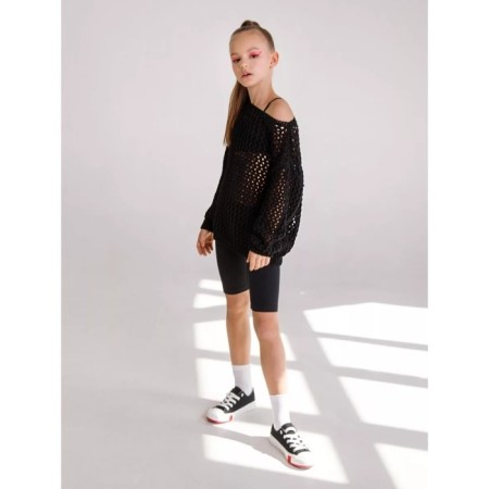 Свитер для девочки Amarobaby Knit Trend, рост 134 см, цвет черный-10