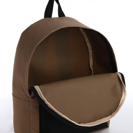 Sports backpack from textiles on lightning, Textura, 20 liters, beige color/black-3