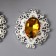 Decor for creativity Metal "Medallion Patal" Amber Crystal set 2 pcs 2.6x2.4 cm