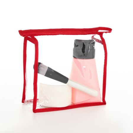 Lightning cosmetic bag, red/transparent color-4