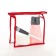 Lightning cosmetic bag, red/transparent color