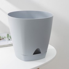 Pot for flowers with basic watering amsterdam, 4 l, d = 20 cm, h = 19 cm, color gray color