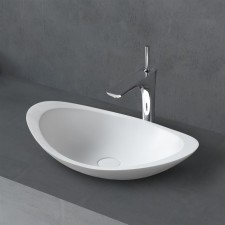 ABBER STEIN AS2606 sink, invoice, 605x380x145 mm, artificial stone, white