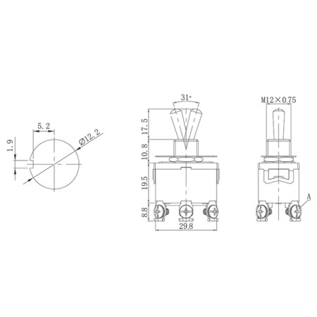 Tumbbler 250V 15A (6C) On-on two-pole (KN-202) rexant-1