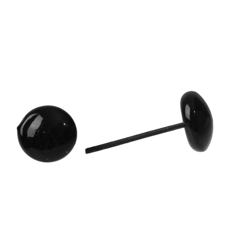 Glass eyes on a metal leg, set 34 pcs, d = 1 cm, black color-1