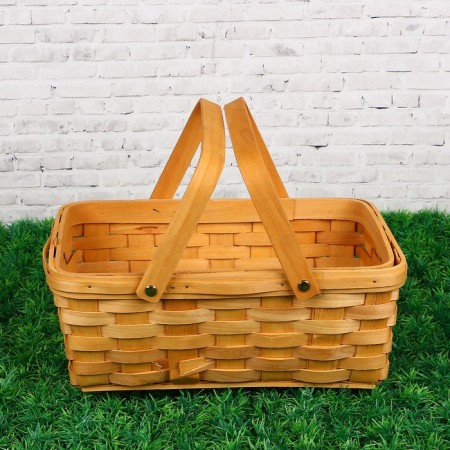 Basket "Lukoshko", 31.5 × 21.5 × 12/25.5 cm, veneer-1