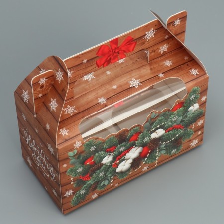 Box for Cupcakes "New Year's Miracles", 16 x 10 x 8 cm, New Year-2