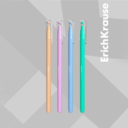 Ballic Handle Erichkrause Slim Stick "Pastel Bloom", needle node 0.7 mm, blue, subtle design Soft Touch, mix-7