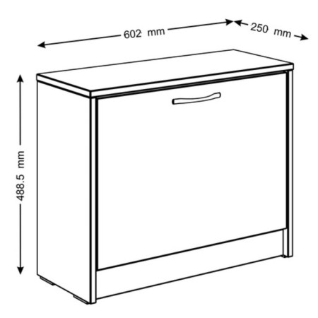 Tumbling with one shelf for orion shoes, 602 × 250 × 488 mm, white color-3