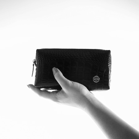 Lightning cosmetic bag, Textura, black color-7