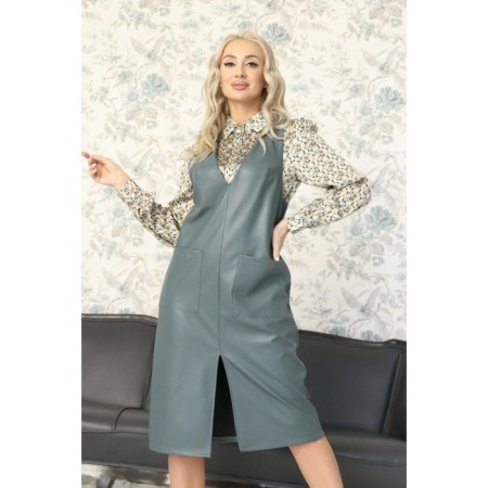 Women's dress, size 46, gray color-8