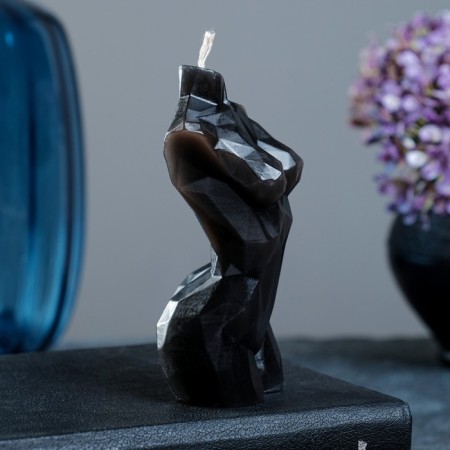 Figure candle "Female Crystal" Black, 10cm-1