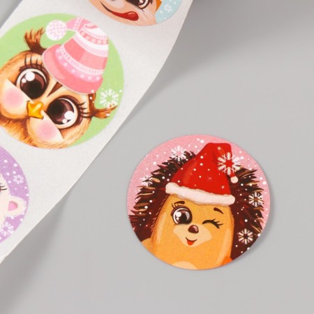 New Year Stick Paper "Santa Claus and Forest Beasts" d = 2.5 cm 252 pcs in roll-6
