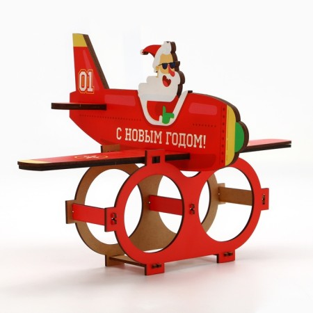 Organizer for bottles "Santa Claus on an airplane"-3