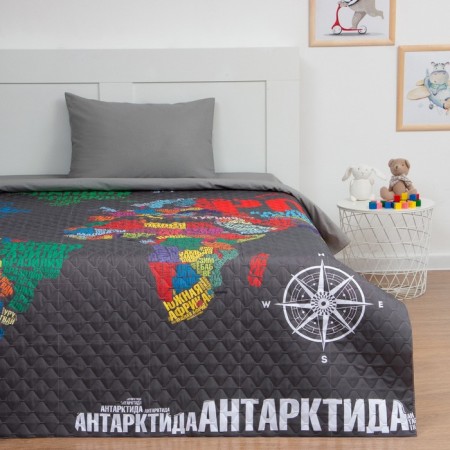 Cover for children's Ethel 1.5 joint venture "Map of the World", 145x210 cm, microfiber