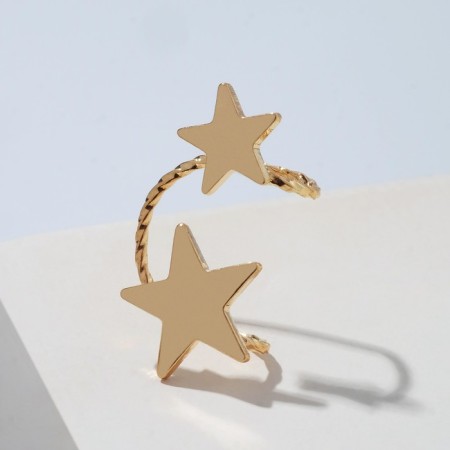 Earring "Kaff" Two stars, loop, color gold-1