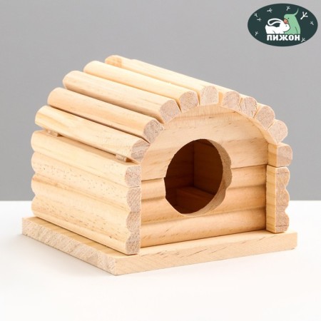 Wooden rodent house, 11 x 10 x 9 cm