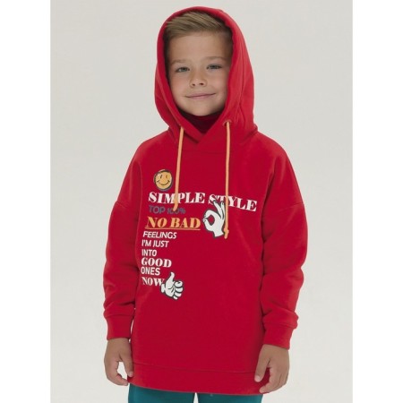 Sweatshirt for boys, height 98 cm, red color-3