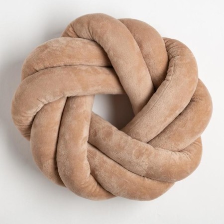 The pillow is "Ethel", d = 33cm, dark beige color, velor