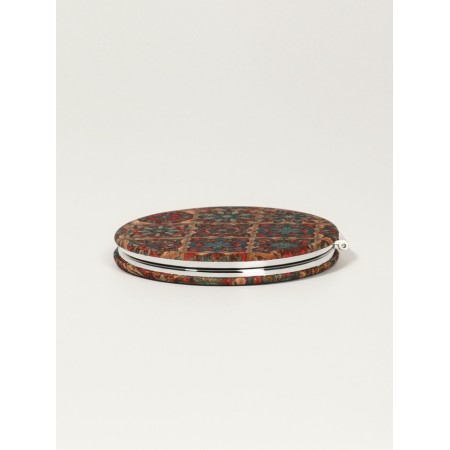 Mirror folding "Ornament", D = 7.2 cm, with an increase, brown/orange color-3