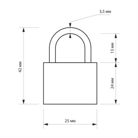 The castle of a hinged tundra 25 mm, 2 keys, suspension-4