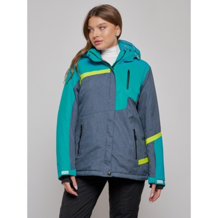 Ski jacket female winter, size 52, green color-8