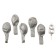 Set of candle in cake + 5 balls, number 8, silver