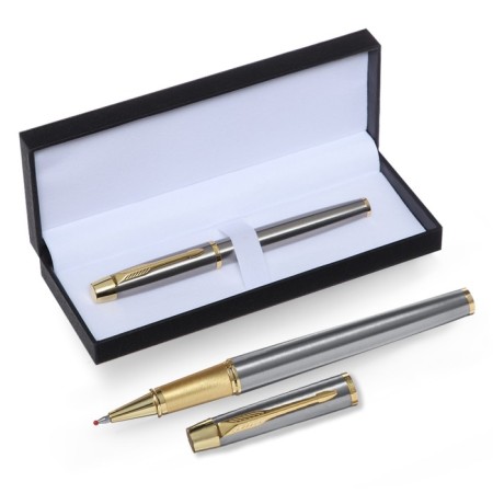 Handle Gift Roller in the leatherette case, hull silver, gold