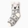 Women's socks with fur inside "Snowflakes with a deer", white color, size 36-40