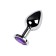 Anal plug with the Toyfa Metal rhinestone, silver, amethyst, 8 cm, d = 3.4 cm
